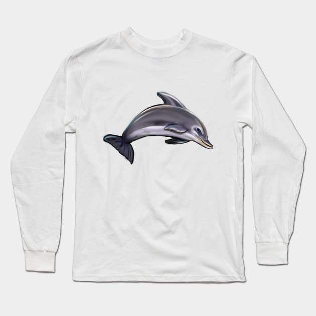 Cute dolphin. Playful Dolphins Long Sleeve T-Shirt by Artonmytee